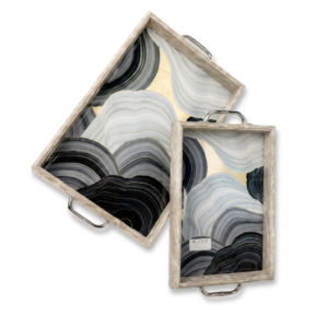 Agate Stone Pattern Serving Tray Set