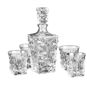 Crystal Cut Whiskey Decanter 6glass Set