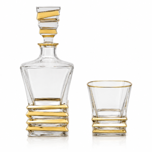 Elegant glass decanter and tumbler set