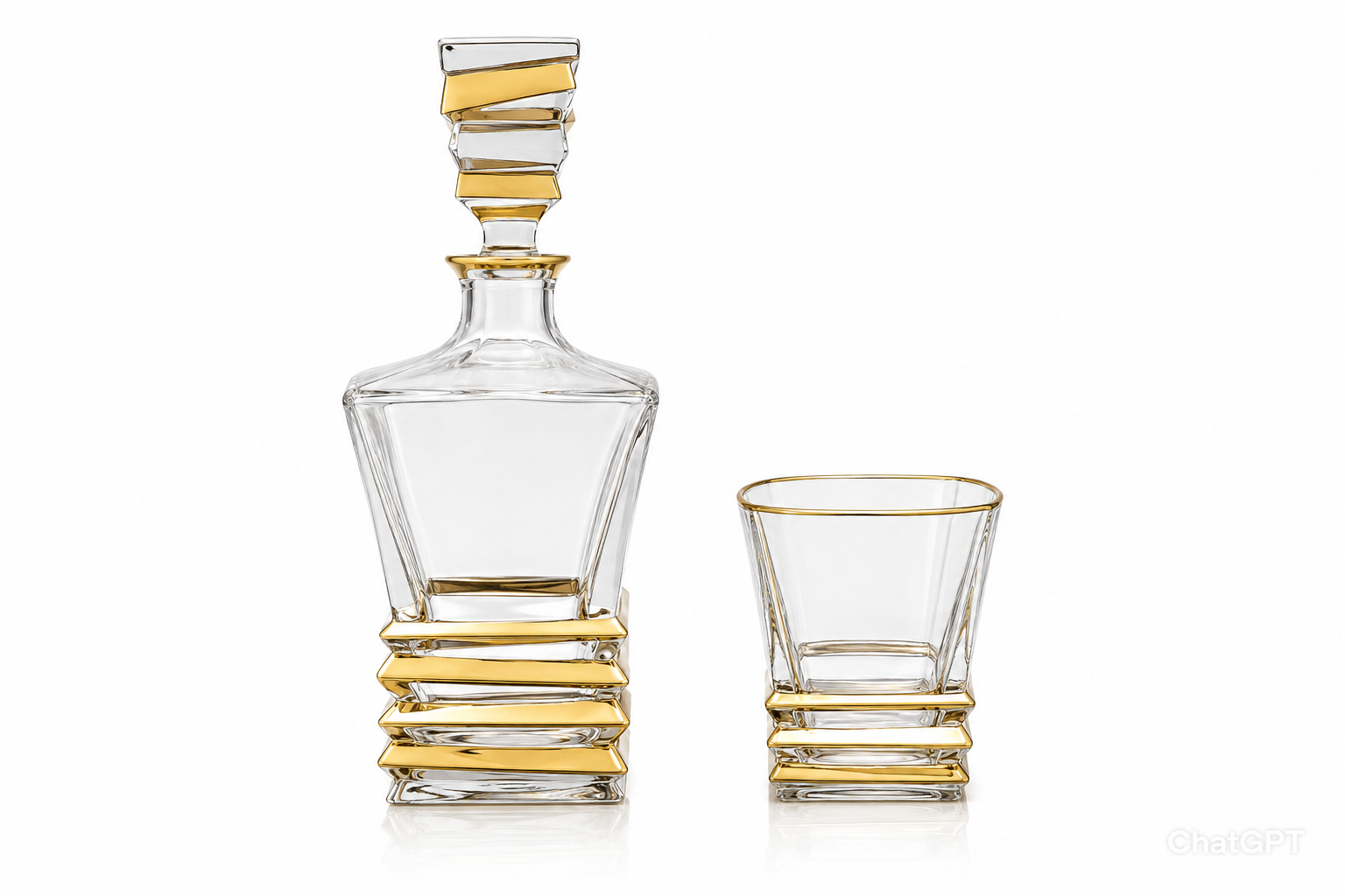 Elegant glass decanter and tumbler set