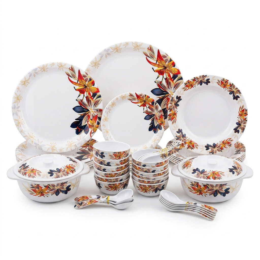 Floral Print Melamine Dinnerware Set