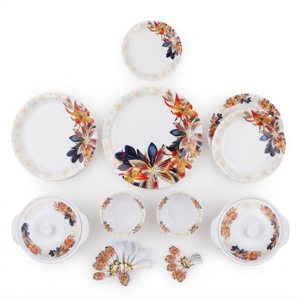 Floral Print Melamine Dinnerware Set - Image 3