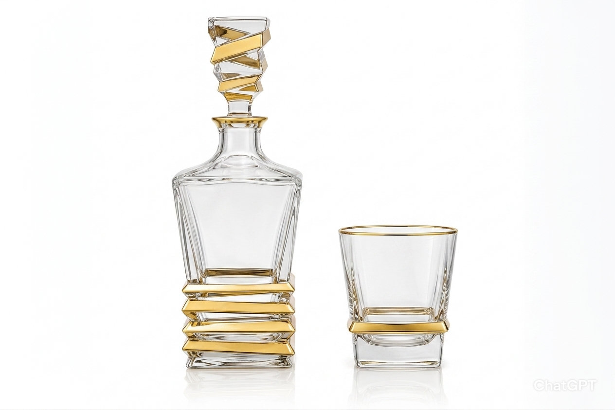 Elegant glass decanter and tumbler set - Image 2