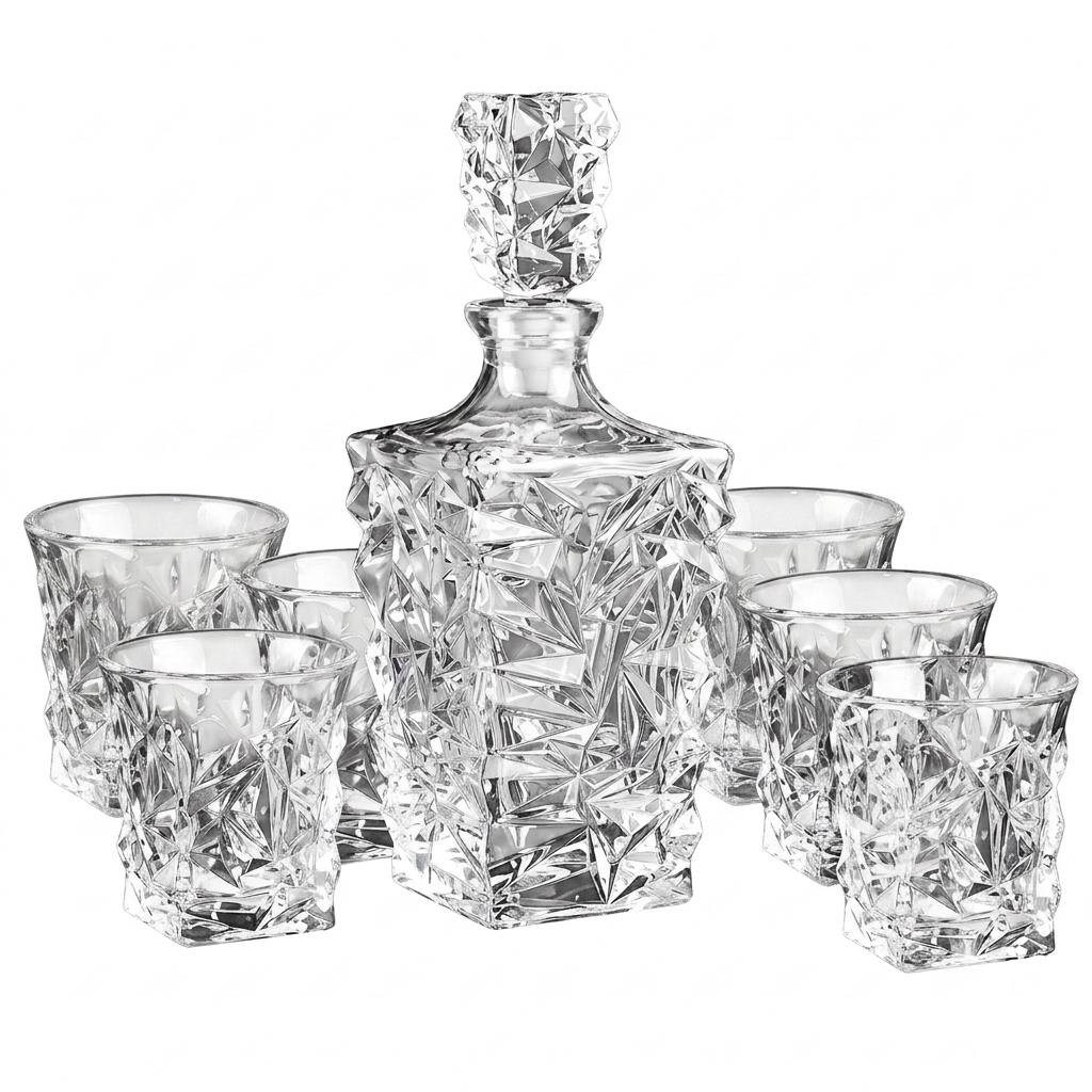 Crystal Cut Whiskey Decanter 6glass Set - Image 2