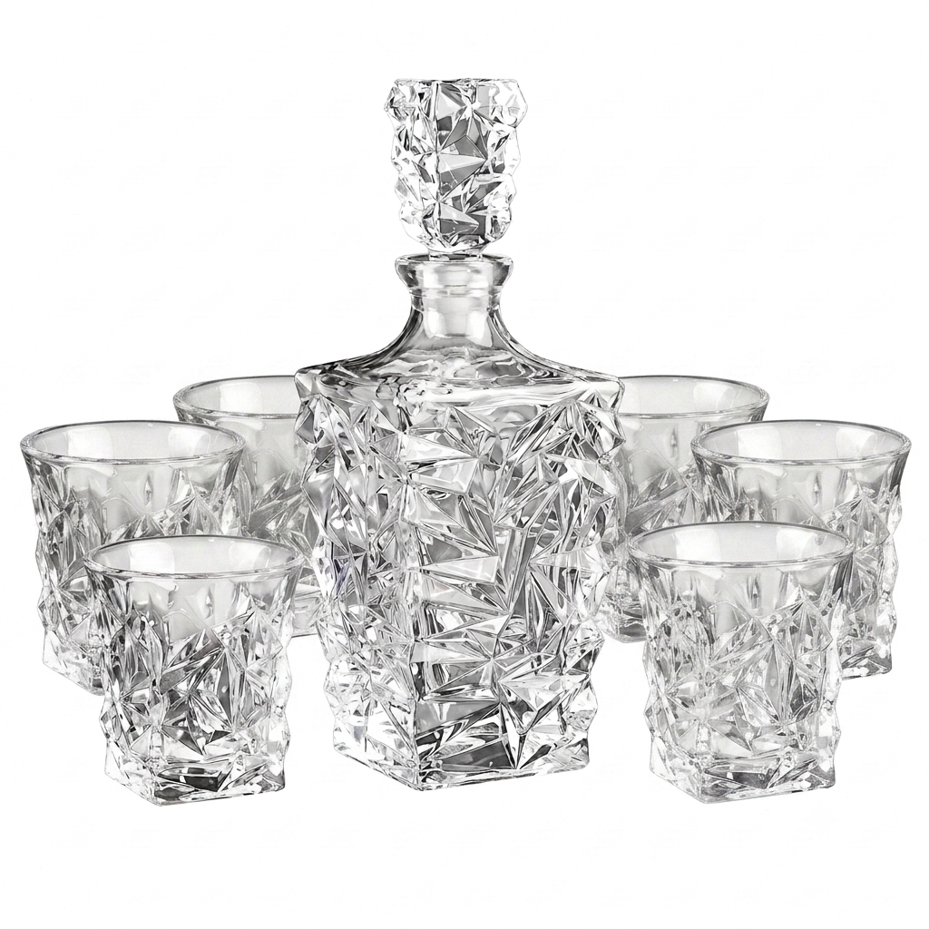 Crystal Cut Whiskey Decanter 6glass Set - Image 3