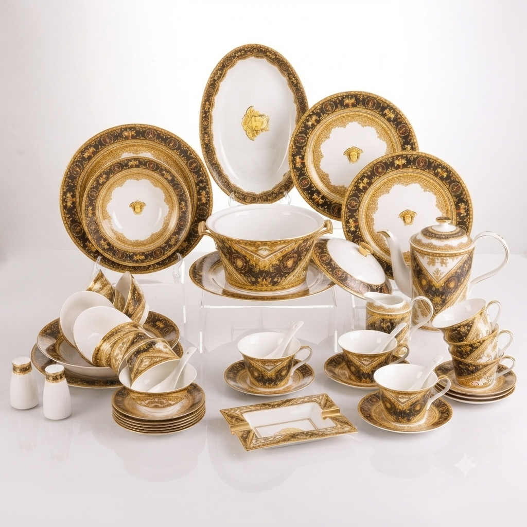 Elegant porcelain tableware arrangement - Image 2