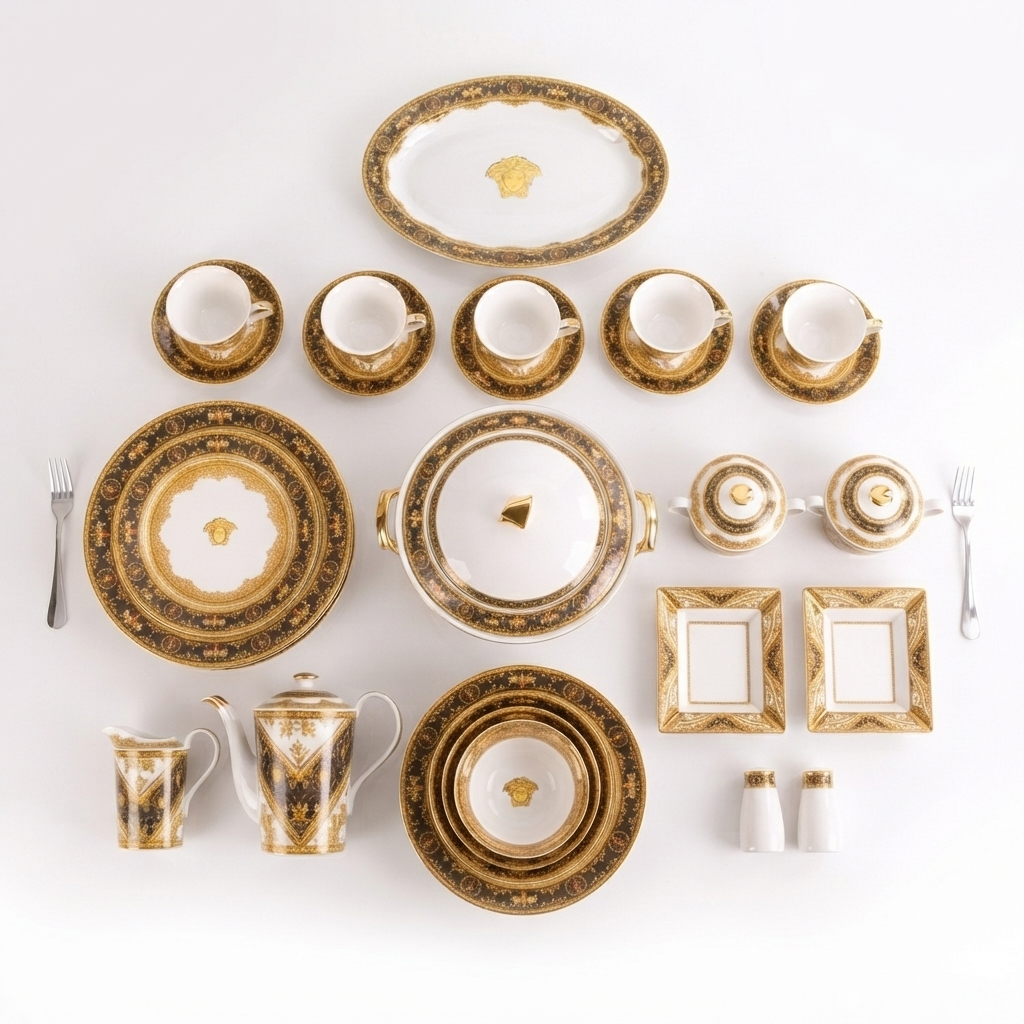 Elegant porcelain tableware arrangement - Image 3