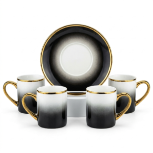 Luxury Ombre Espresso Cup Set with Gold Trim