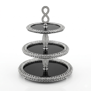 Gold & Crystal 3-Tier Mirror Cake Stand