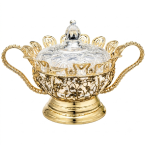 Ornate gold and crystal candy bowl