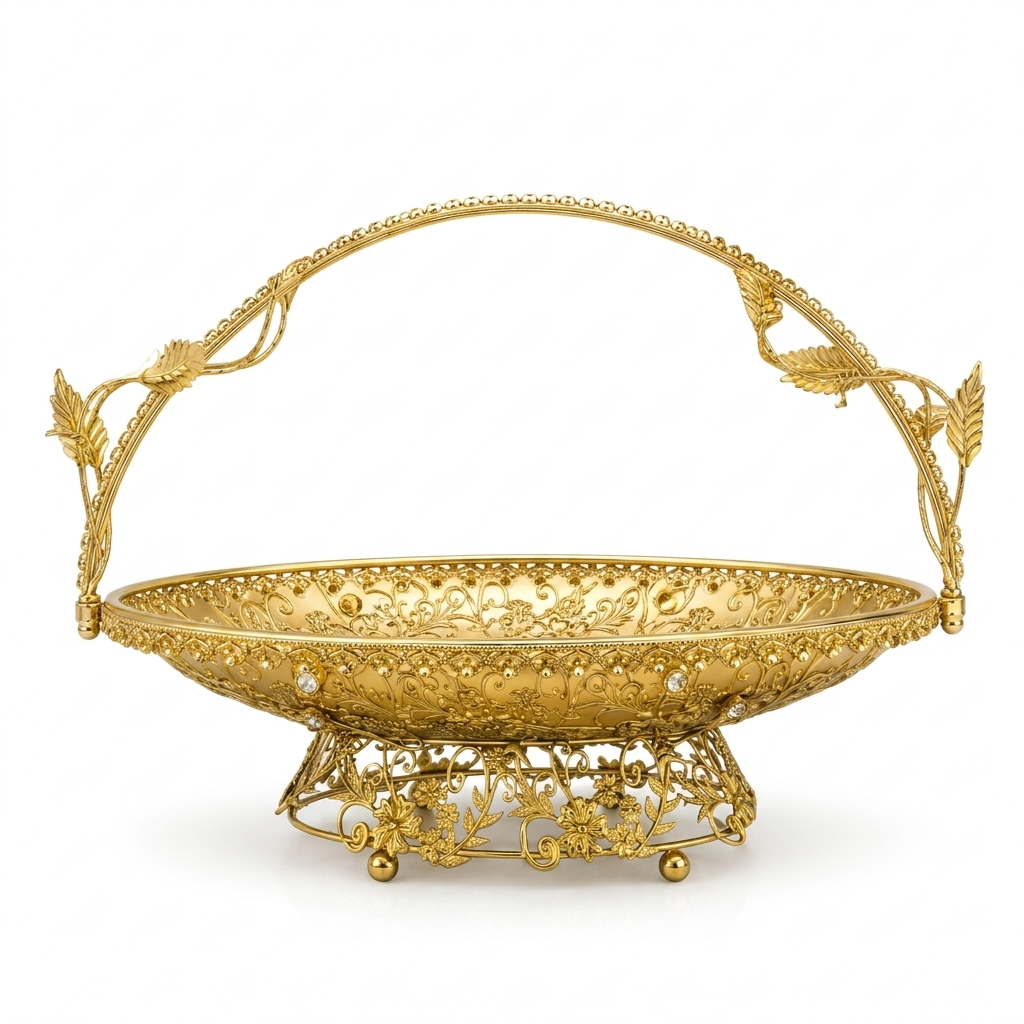Ornate gold decorative serving tray