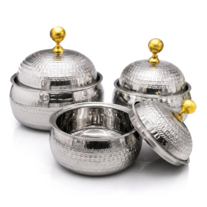 Premium Steel Hotpot with Gold Knob